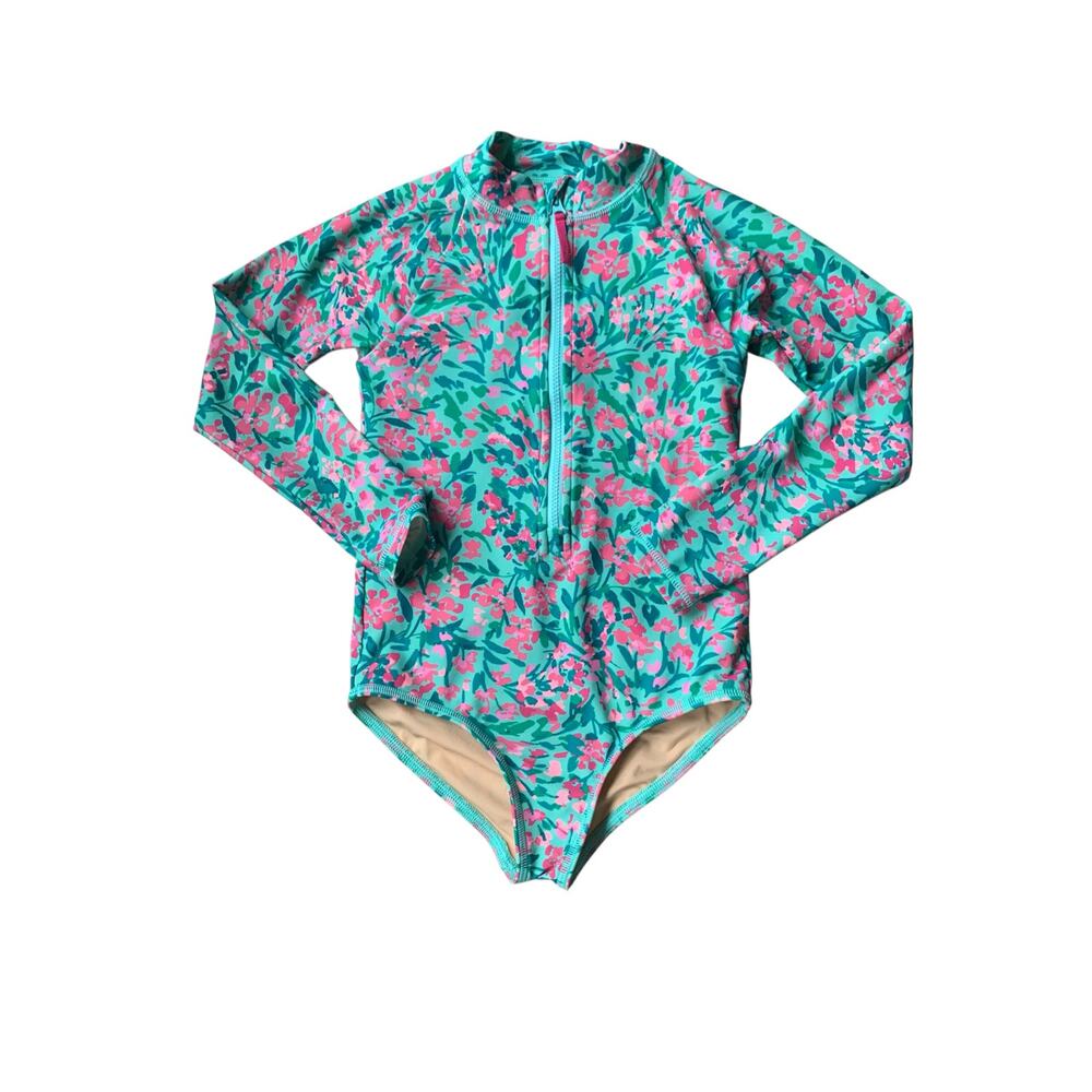 Crewcuts Factory Floral Long Sleeve Swimsuit 4/5